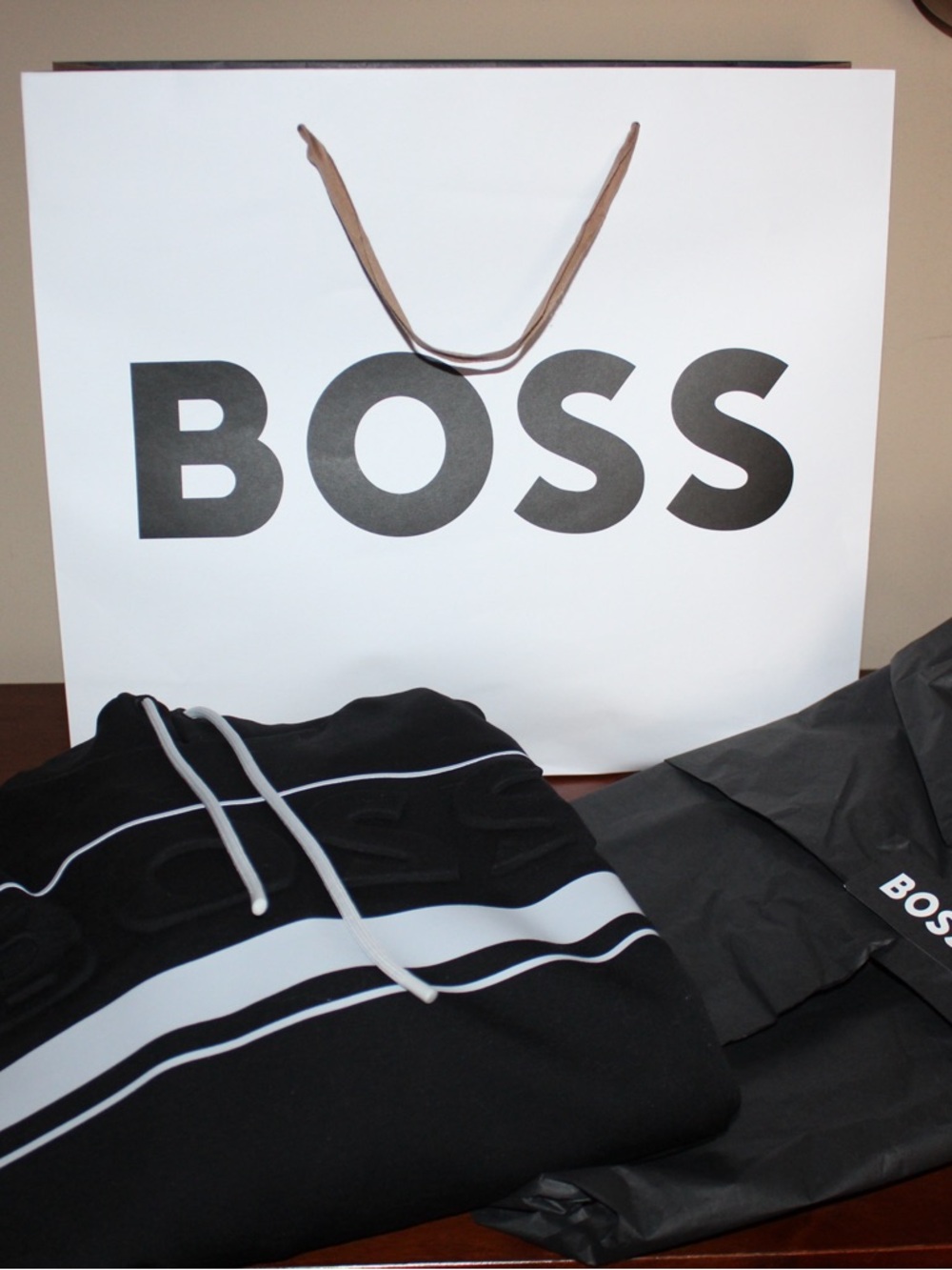 Boss Black and White Lightweight Shirt Jacket